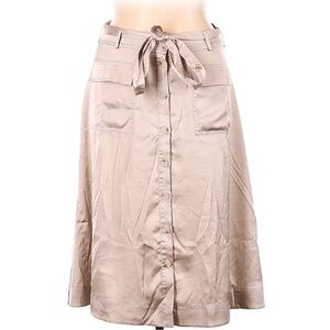 Banana Republic Satin Tan Button-Down Skirt